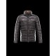 Moncler BOUVIER Classic Neckline Fur Collar Svart Dunjacka Wool Flannel/Mongolian Fur/Feather Dam 41473300FI